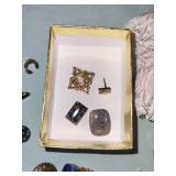 Collection of Vintage Costume Jewelry, Pins, and Eyeglasses