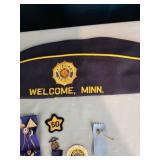 Collection of American Legion Military Caps and Pins