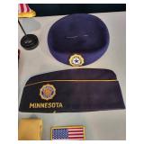 Lot of American Legion Memorabilia including Ties, Caps, and Flag