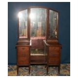 Antique Vanity with Trifold Mirror – 47