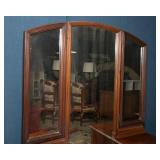 Antique Vanity with Trifold Mirror – 47"W x 17"D x 68"T