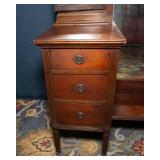 Antique Vanity with Trifold Mirror – 47"W x 17"D x 68"T