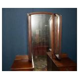 Antique Vanity with Trifold Mirror – 47"W x 17"D x 68"T