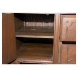 Vintage Carved Wood Sideboard with Decorative Backpiece