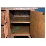 Vintage Carved Wood Sideboard with Decorative Backpiece