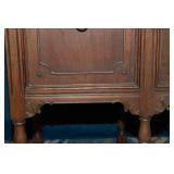 Vintage Carved Wood Sideboard with Decorative Backpiece
