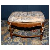 French Provincial Armchair with Rush Seat & Matching Footrest
