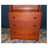 Vintage Red-Toned Wooden Hutch – Two-Piece Design