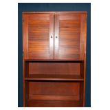 Vintage Red-Toned Wooden Hutch – Two-Piece Design