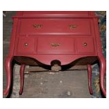 Tall Red Painted Dresser with Distressed Finish