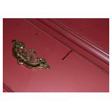 Tall Red Painted Dresser with Distressed Finish