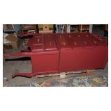 Tall Red Painted Dresser with Distressed Finish