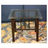 Glass Top Side Table with Metal Frame