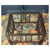 Glass Top Side Table with Metal Frame