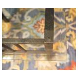 Glass Top Side Table with Metal Frame