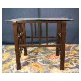 Glass Top Side Table with Metal Frame