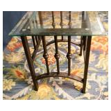 Glass Top Side Table with Metal Frame