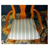 Pair of Stanley Furniture Arm Chairs – Blue, Cream & Yellow Upholstery