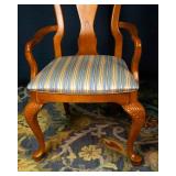 Pair of Stanley Furniture Arm Chairs – Blue, Cream & Yellow Upholstery