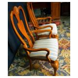 Pair of Stanley Furniture Arm Chairs – Blue, Cream & Yellow Upholstery