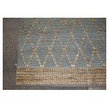 Green and Tan Jute Rug – 90" x 123"