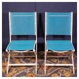 Set of Two Metal Beach Folding Chairs