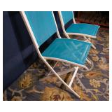 Set of Two Metal Beach Folding Chairs
