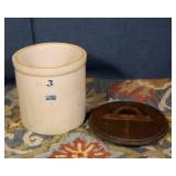 Ruckel’s 3-Gallon Stoneware Crock with Wooden Lid