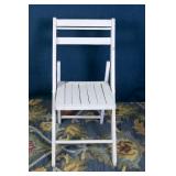 Vintage Wooden White Folding Chair