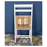 Vintage Wooden White Folding Chair
