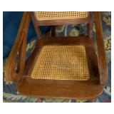 Vintage Rocking Chair with Woven Cane Seat & Back