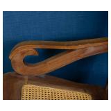 Vintage Rocking Chair with Woven Cane Seat & Back