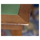 Mid-Century Modern Folding Table – Green Naugahyde Top & Walnut Frame