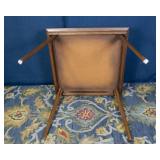 Mid-Century Modern Folding Table – Green Naugahyde Top & Walnut Frame