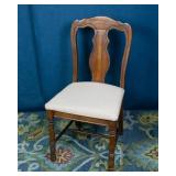 Lea Industries Wooden Chair with Pink Gingham Upholstered Seat