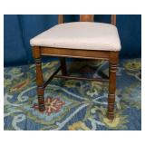 Lea Industries Wooden Chair with Pink Gingham Upholstered Seat