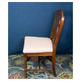 Lea Industries Wooden Chair with Pink Gingham Upholstered Seat