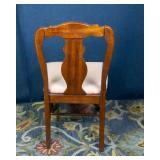 Lea Industries Wooden Chair with Pink Gingham Upholstered Seat