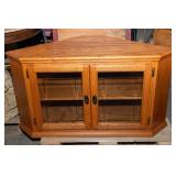 Corner Media Cabinet with Glass Doors