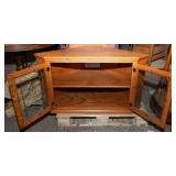 Corner Media Cabinet with Glass Doors