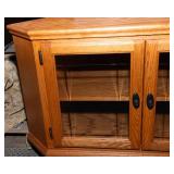 Corner Media Cabinet with Glass Doors