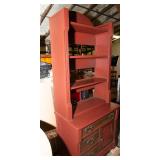 Red Painted Hutch with Open Shelving – 74" Tall