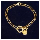 Set of 4 Golden Odyssey 14K Plated 8" Paperclip Lariat Bracelets