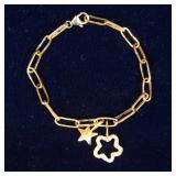 Set of 4 Golden Odyssey 14K Plated 8" Paperclip Lariat Bracelets