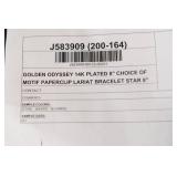 Set of 4 Golden Odyssey 14K Plated 8" Paperclip Lariat Bracelets