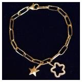 Set of 4 Golden Odyssey 14K Plated 8" Paperclip Lariat Bracelets