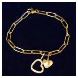 Set of 4 Golden Odyssey 14K Plated 8" Paperclip Lariat Bracelets