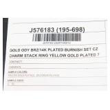 Set of 3 Golden Odyssey 14K Gold Plated CZ Rings – Size 7