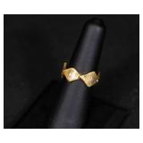 Set of 3 Golden Odyssey 14K Gold Plated CZ Rings – Size 7