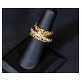 Set of 2 Golden Odyssey 14K Gold Plated CZ Rings – Size 6